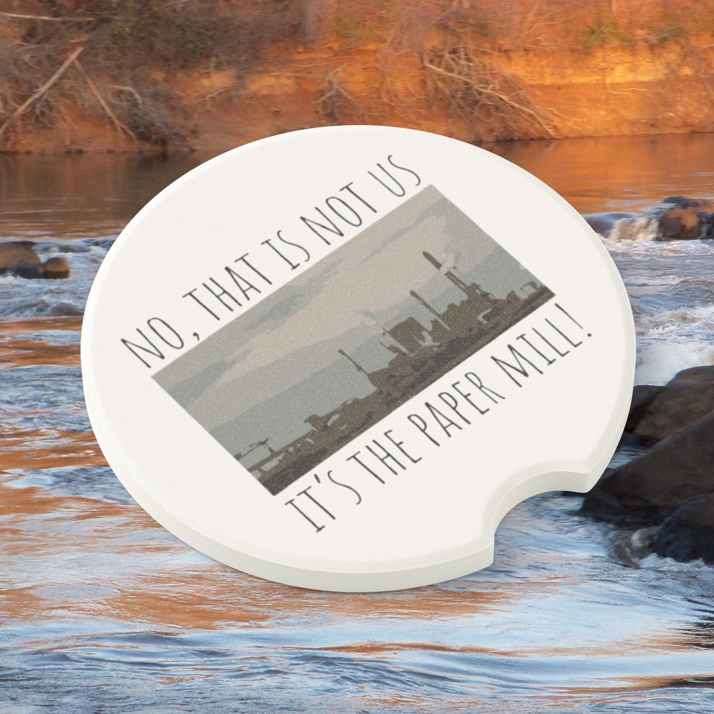 It's the Paper Mill! | Soapstone Car Coaster