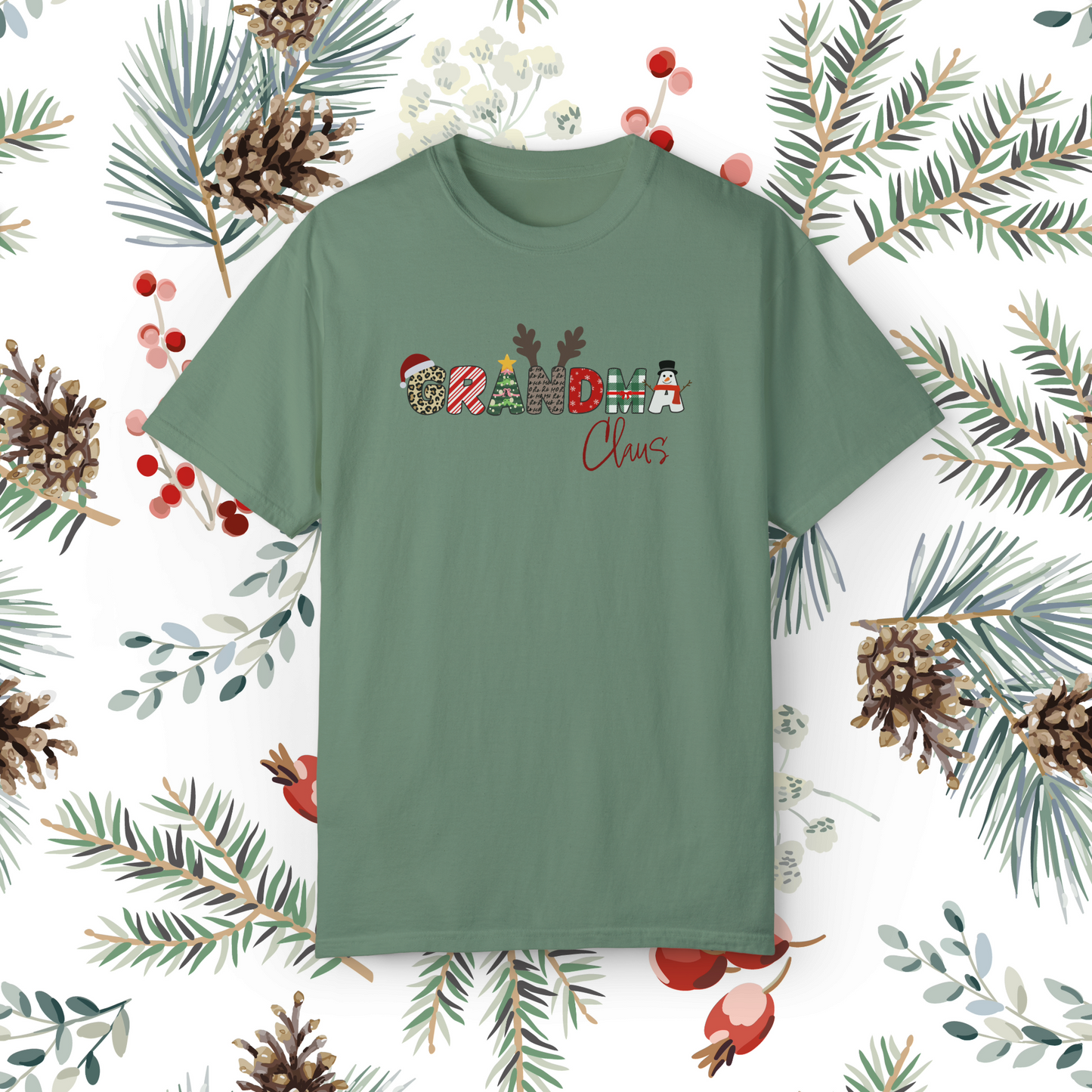Grandma Claus T Shirt | Comfort Colors
