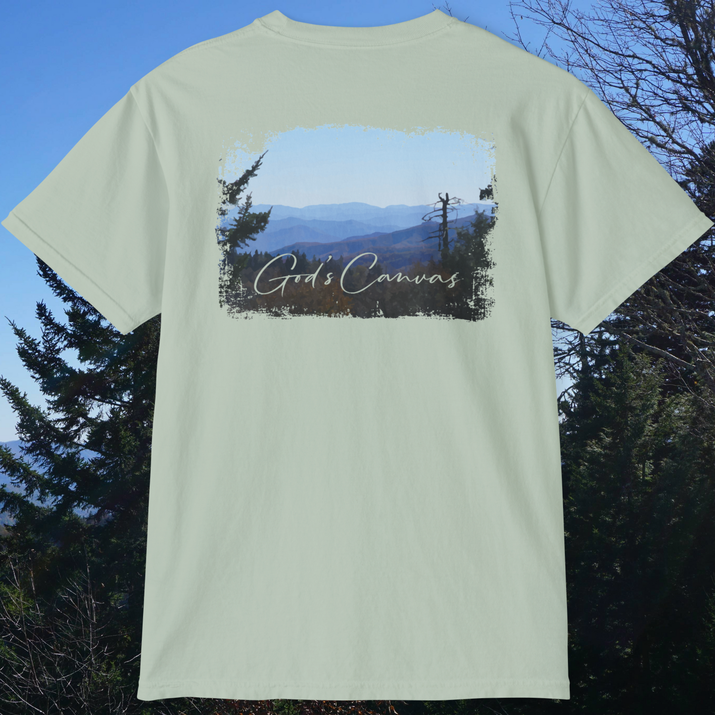 God's Canvas Mountain Shirt | Comfort Colors Unisex Garment-Dyed Pocket T-Shirt