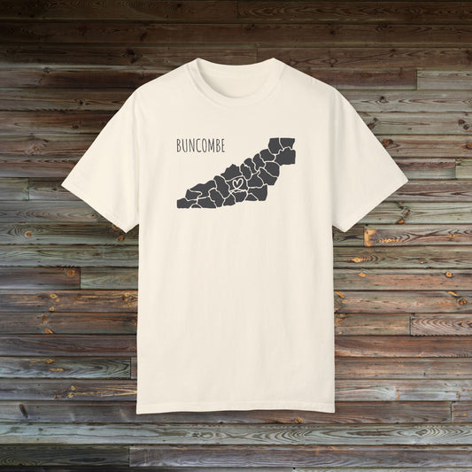 Buncombe County Heart | County Heart Collection | North Carolina Shirt | NC Mountains | Mountain Shirt | Western NC Shirt | Comfort Colors