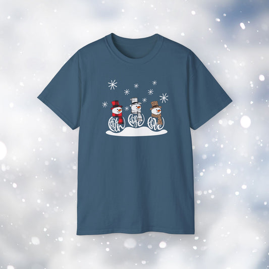 Faith Love Hope Snowman Gildan Unisex Ultra Cotton Tee